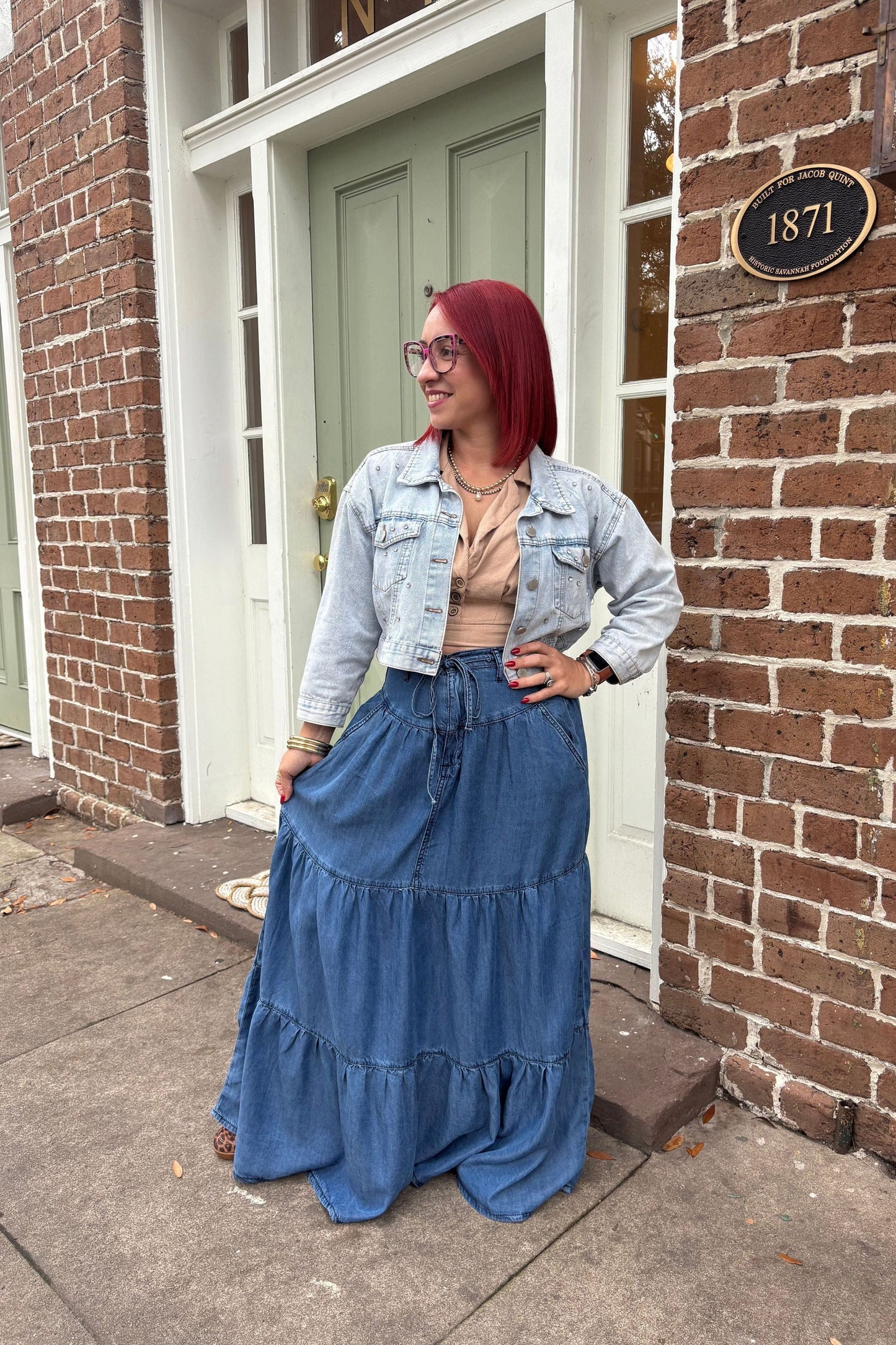 DENIM TENCEL SKIRT