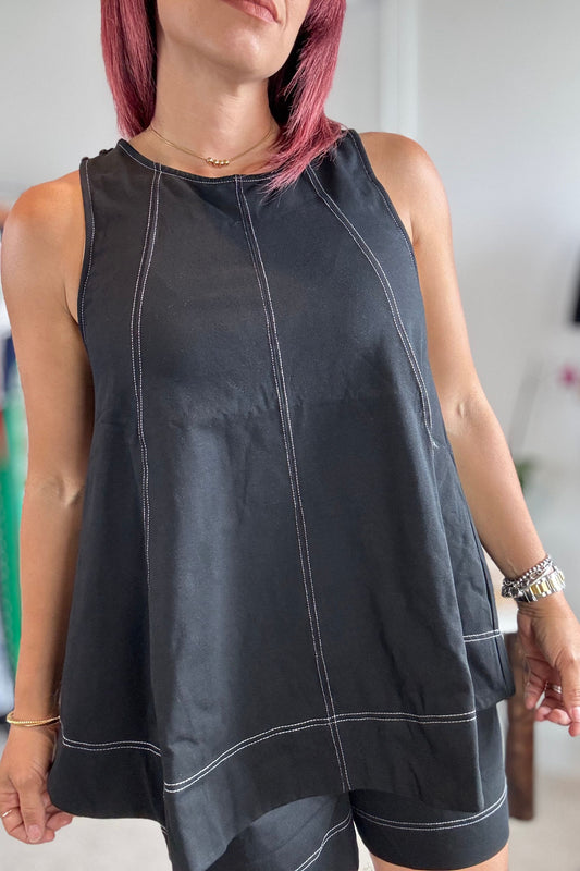 Sleeveless A-Line Top & Short Set