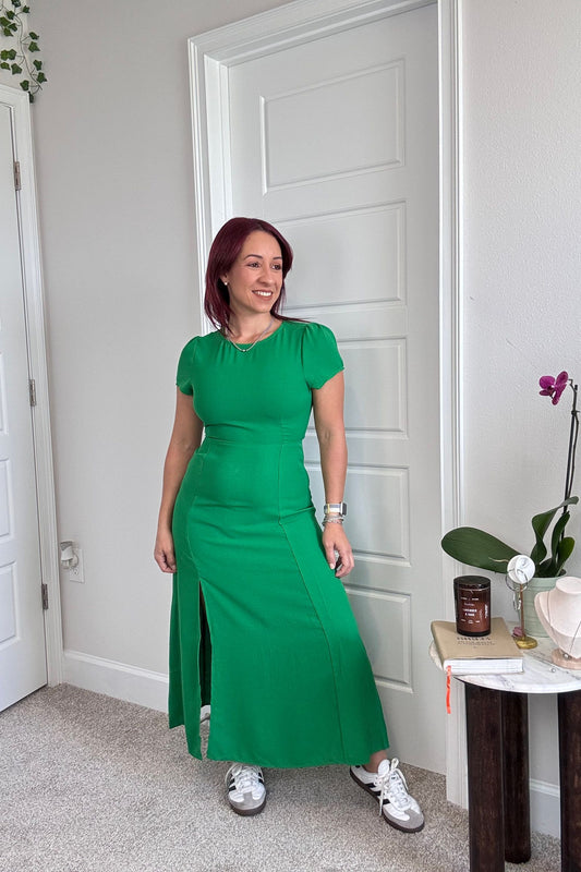 Kelly Green & Baby Blue Midi Dress