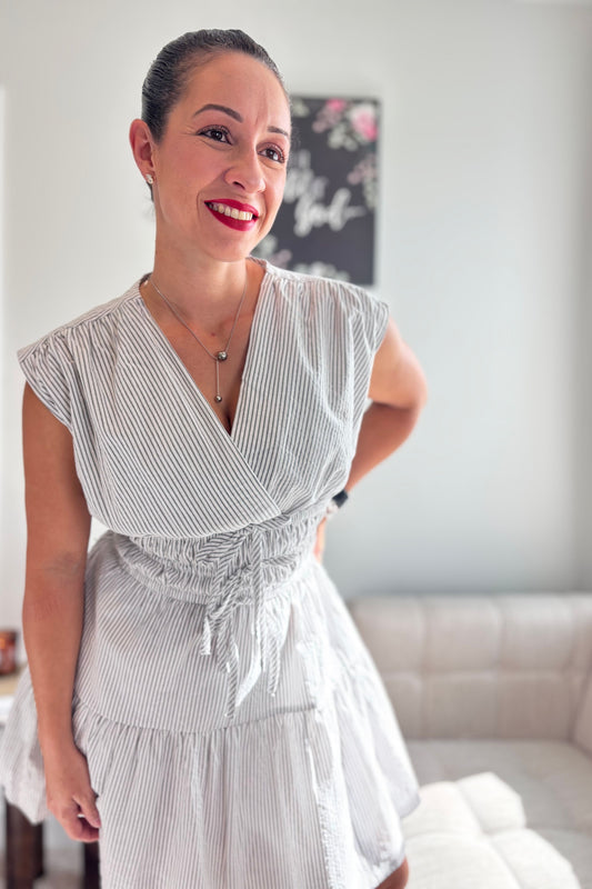 SERENE STRIPES MINI DRESS