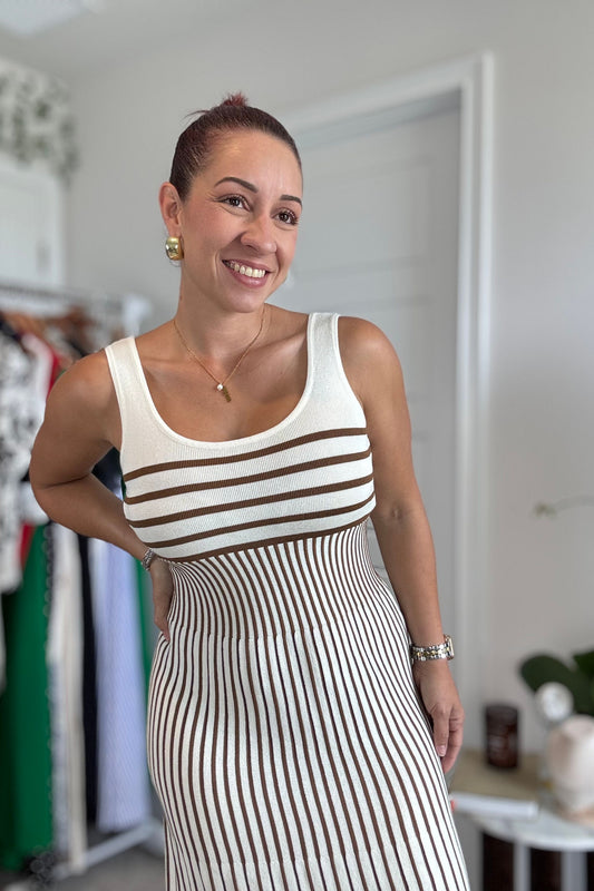 Striped vacation long dress