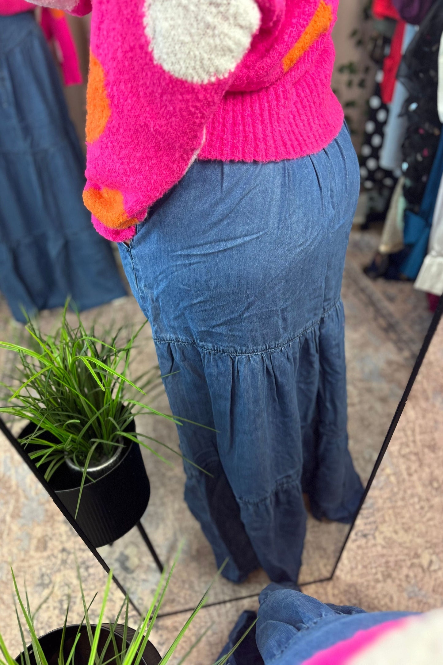 DENIM TENCEL SKIRT