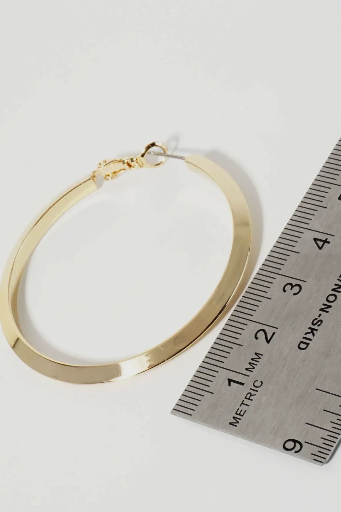 50MM POLISHED BRASS ANGEL HOOP EARRINGS