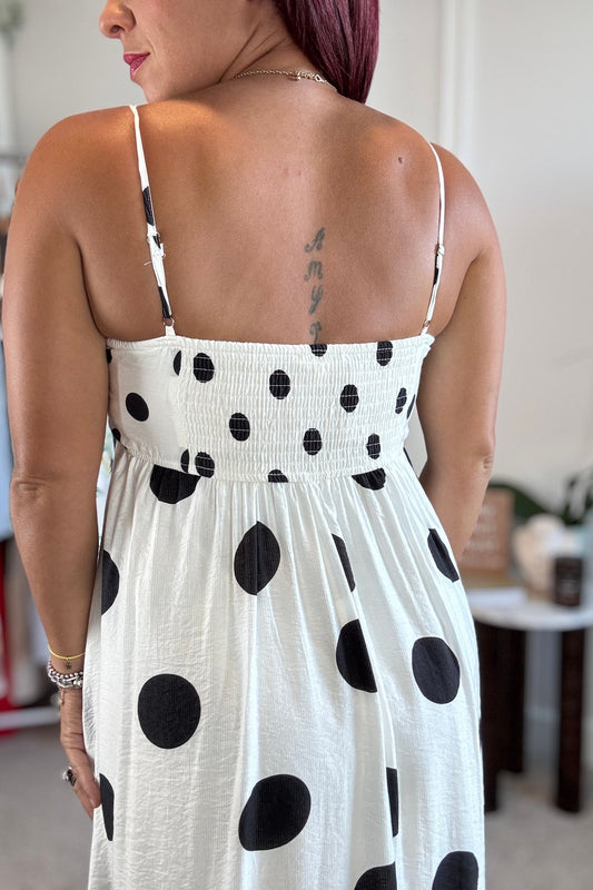 Polka dot midi dress