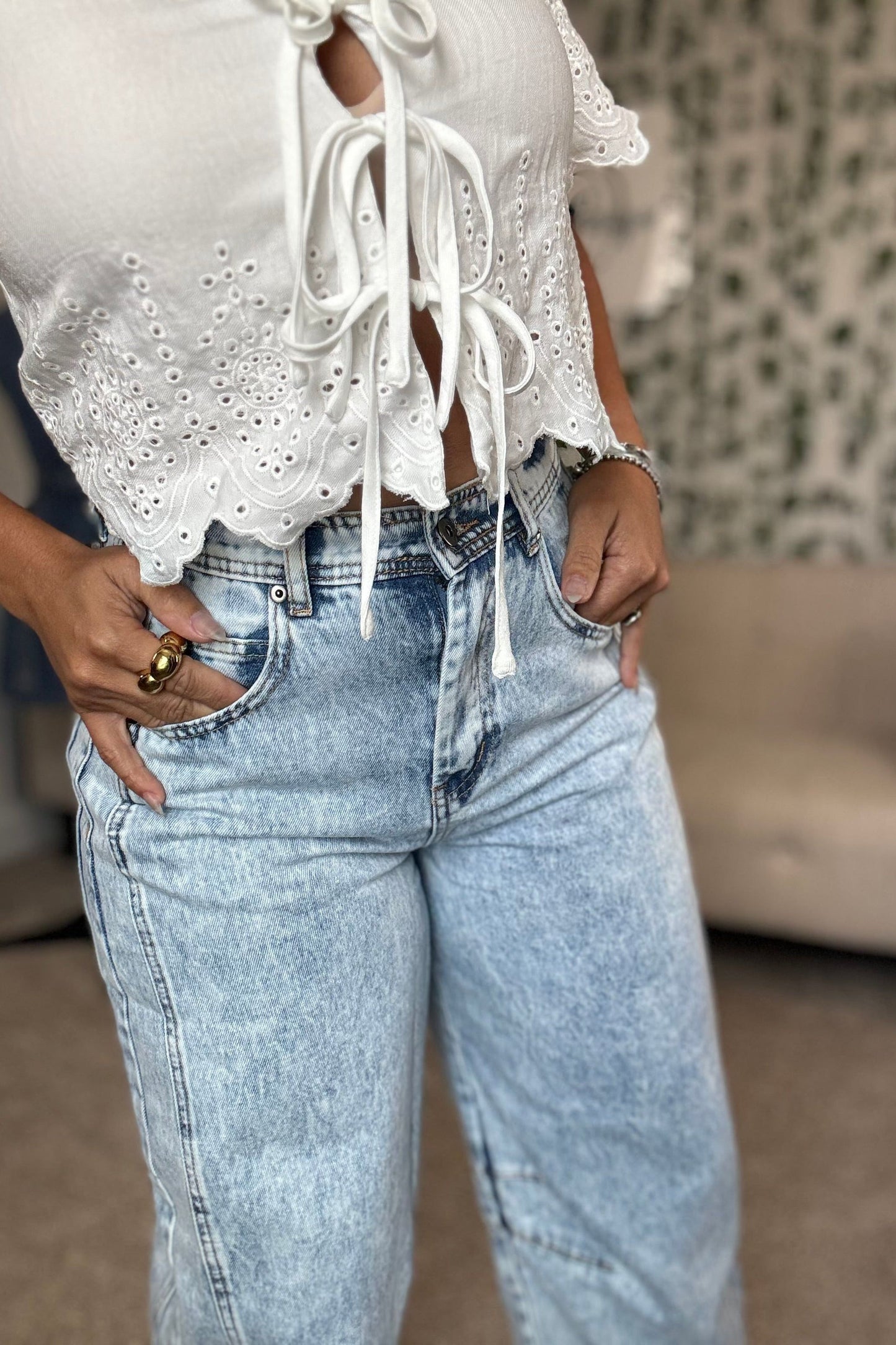 WIDE LEG JEANS PANTS