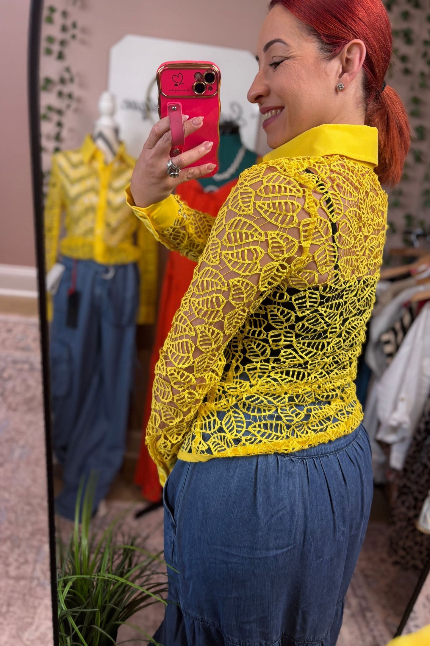 CROCHET LONG SLEEVE BLOUSE