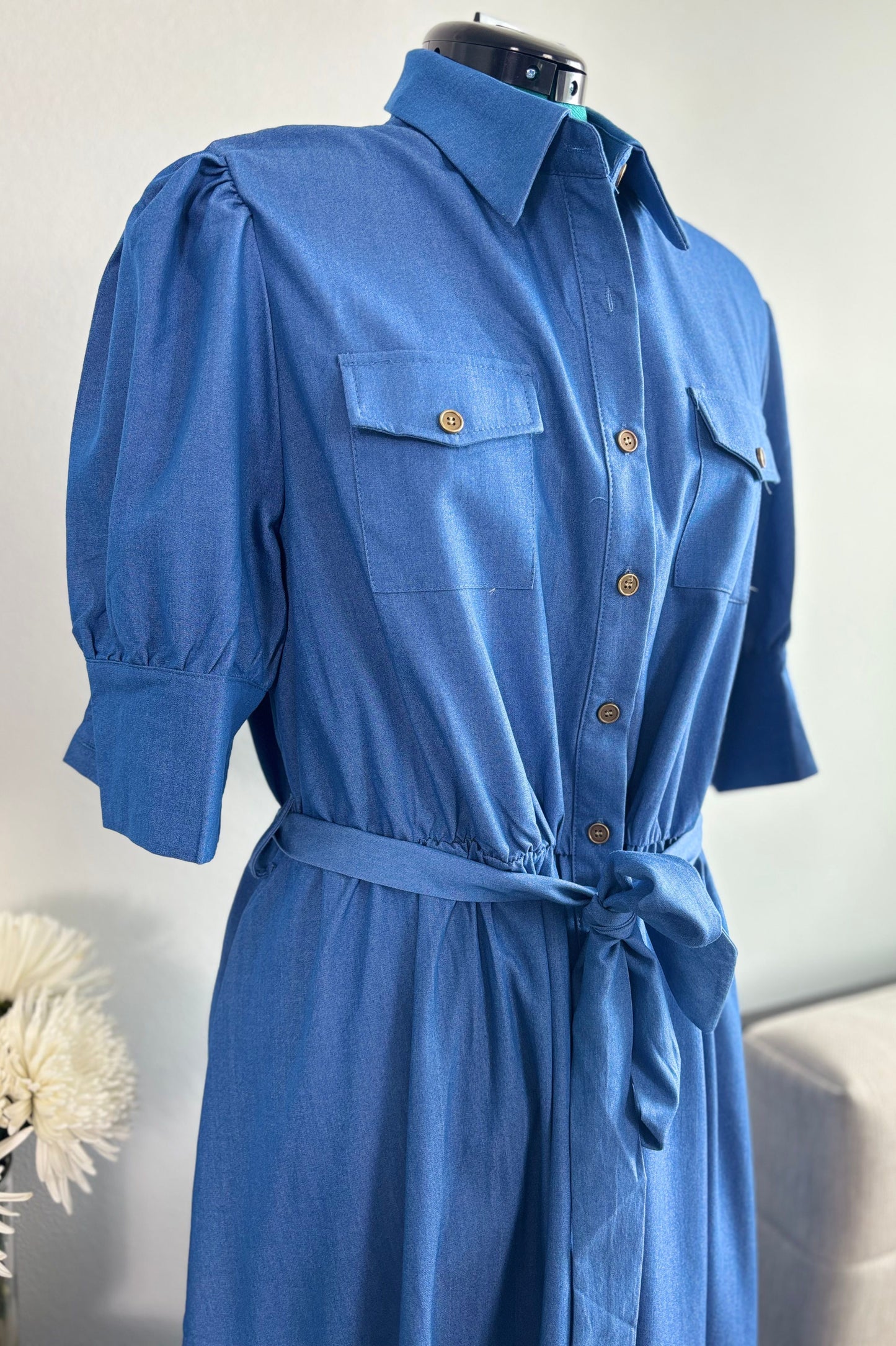 MODEST DENIM MAXI DRESS PLUS SIZES