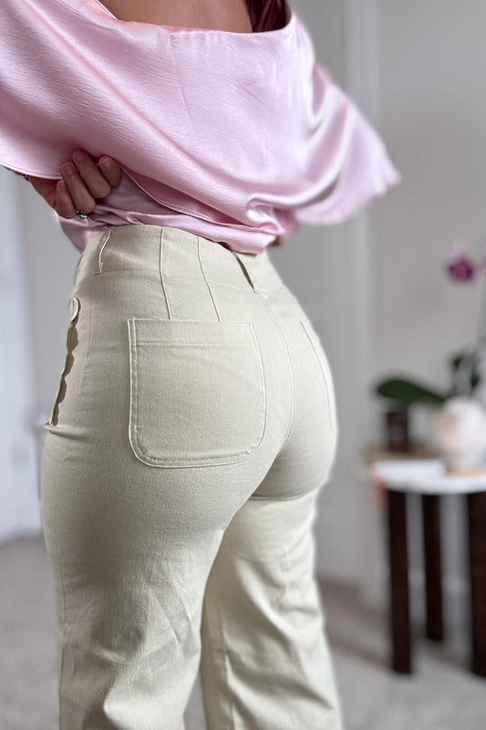 Scallop Pockets Pants