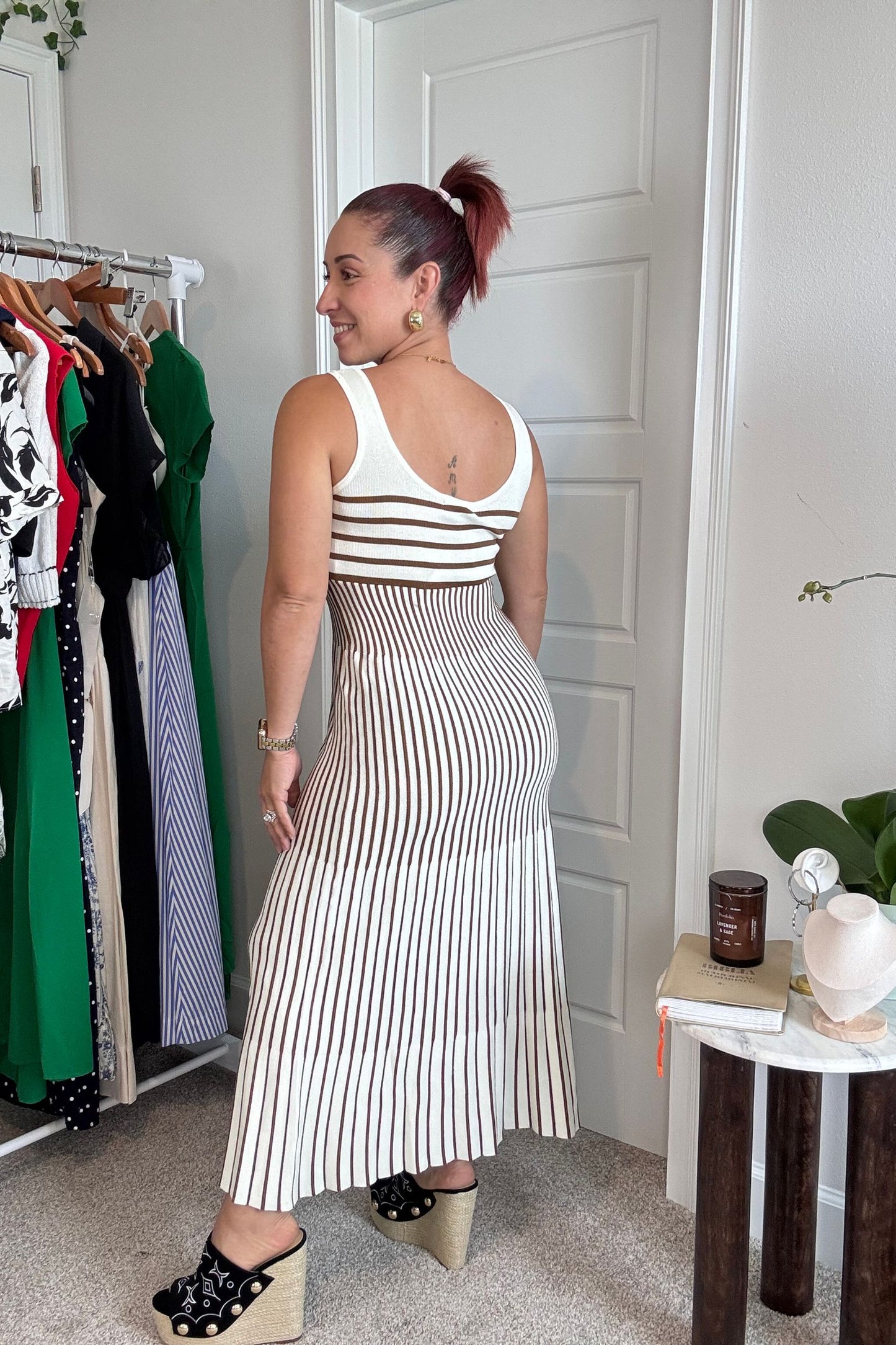 Striped vacation long dress