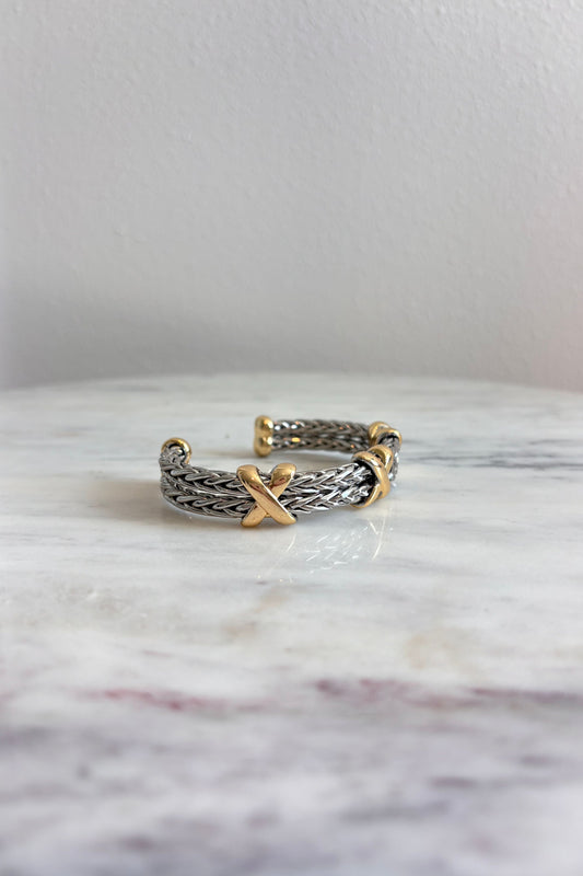 BONDAD BRAIDED TWO TONE BANGLE