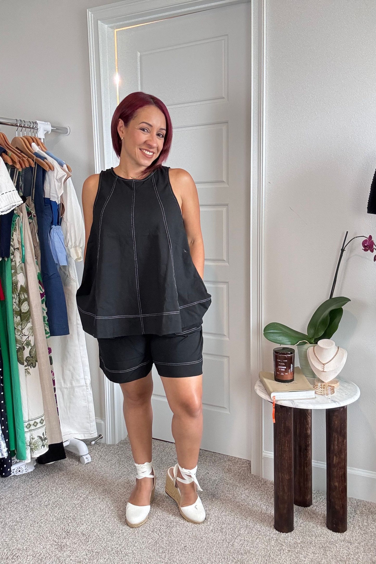 Sleeveless A-Line Top & Short Set