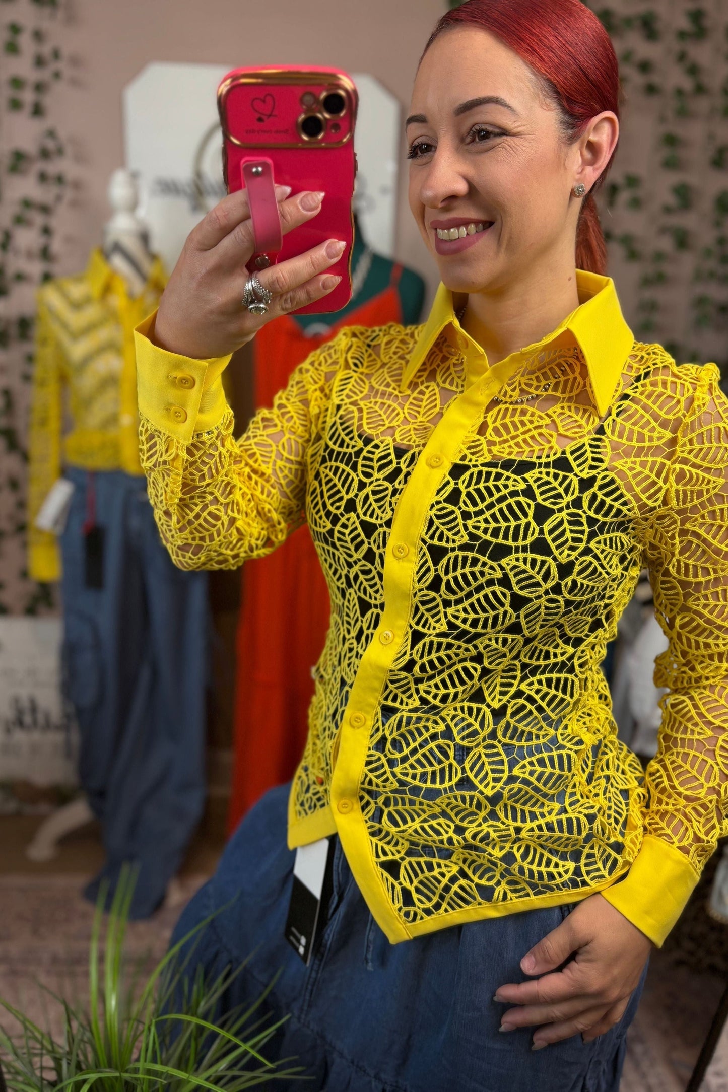 CROCHET LONG SLEEVE BLOUSE