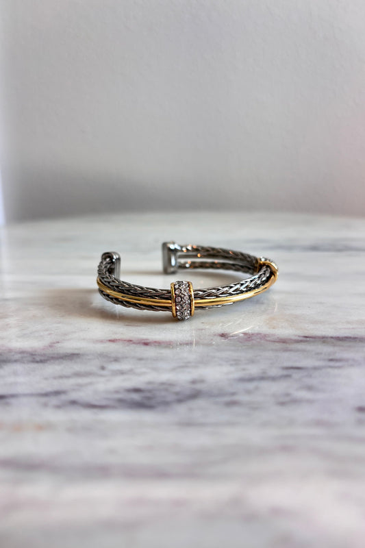 AMPARO LAYERED WHEAT CHAIN BANGLE BRACELET – ELEGANT