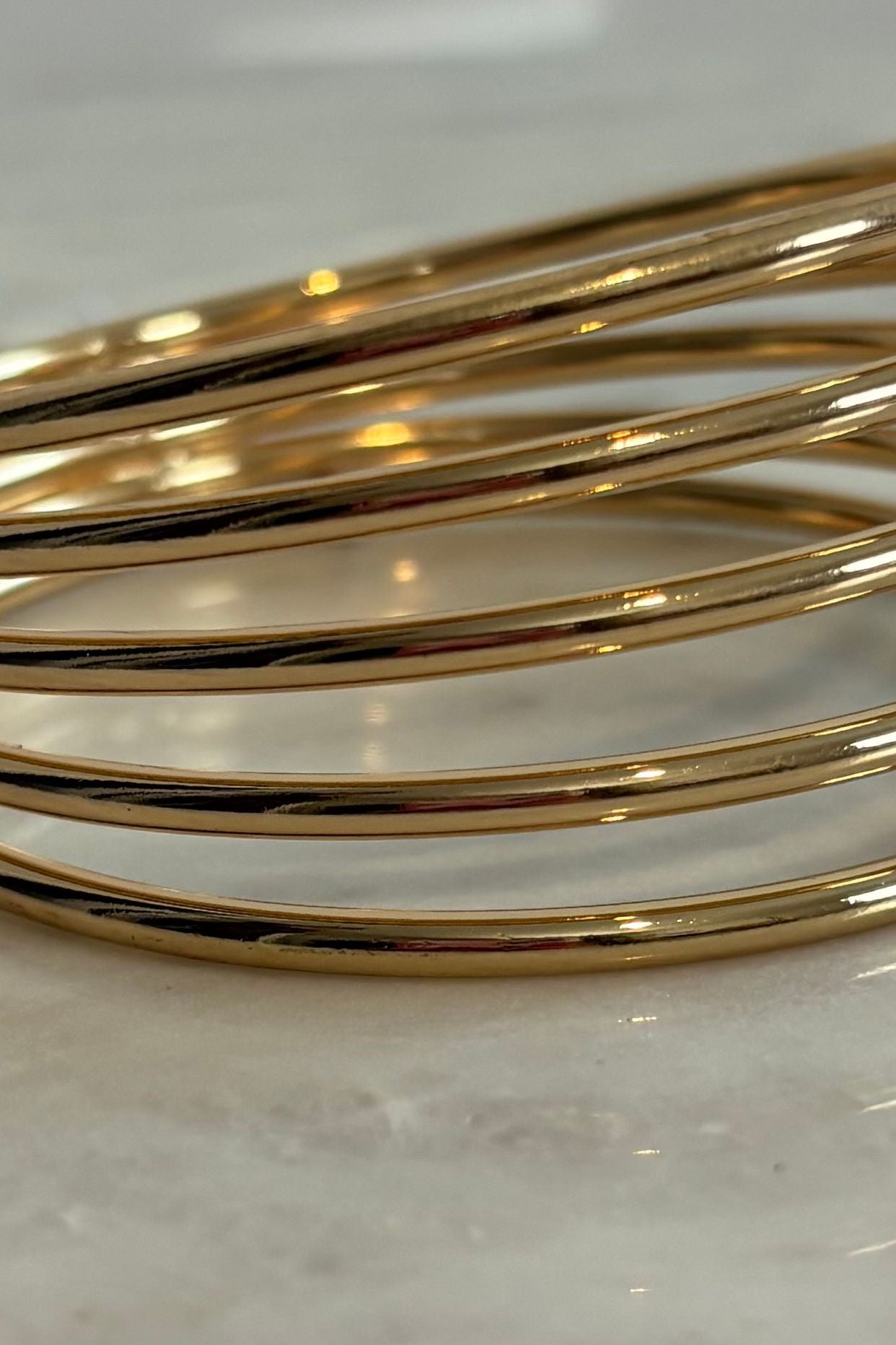 5 LAYER METAL BANGLE BRACELET-SILVER AND GOLD