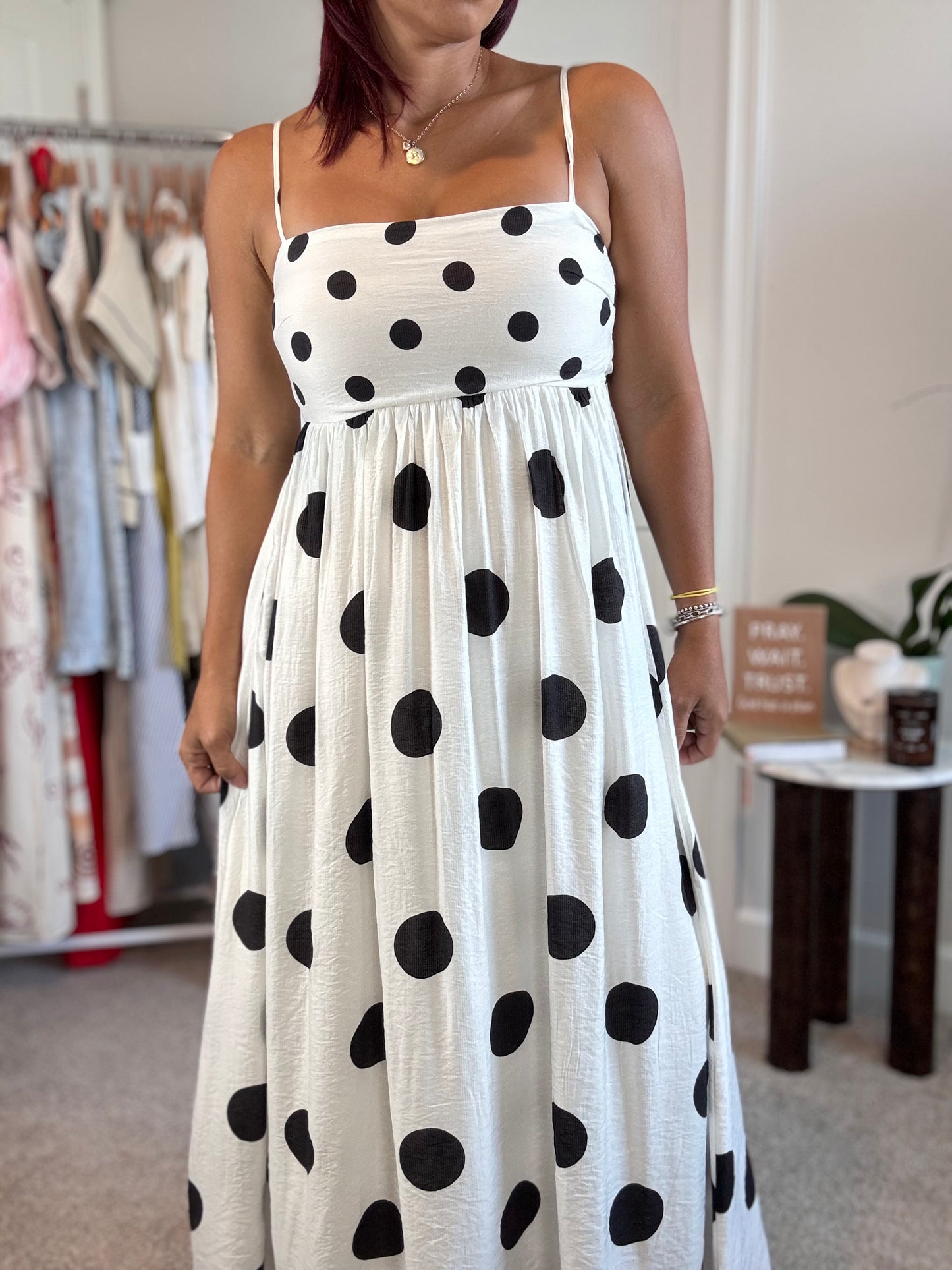 Polka dot midi dress