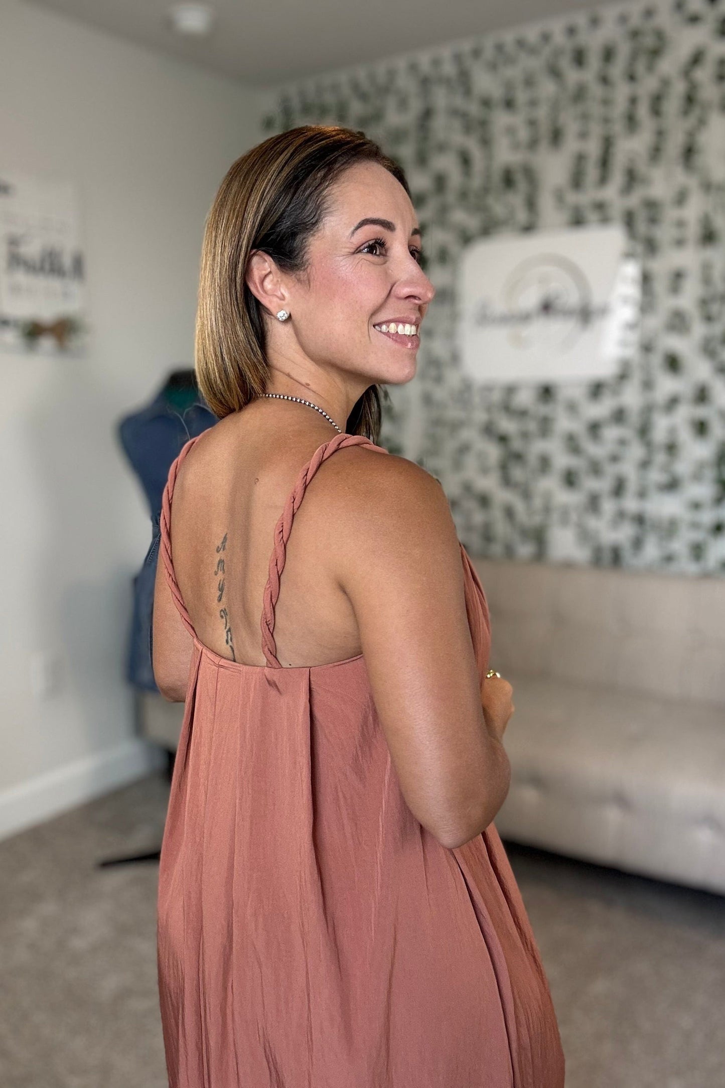 BRICK LOOSE FIT MIDI DRESS