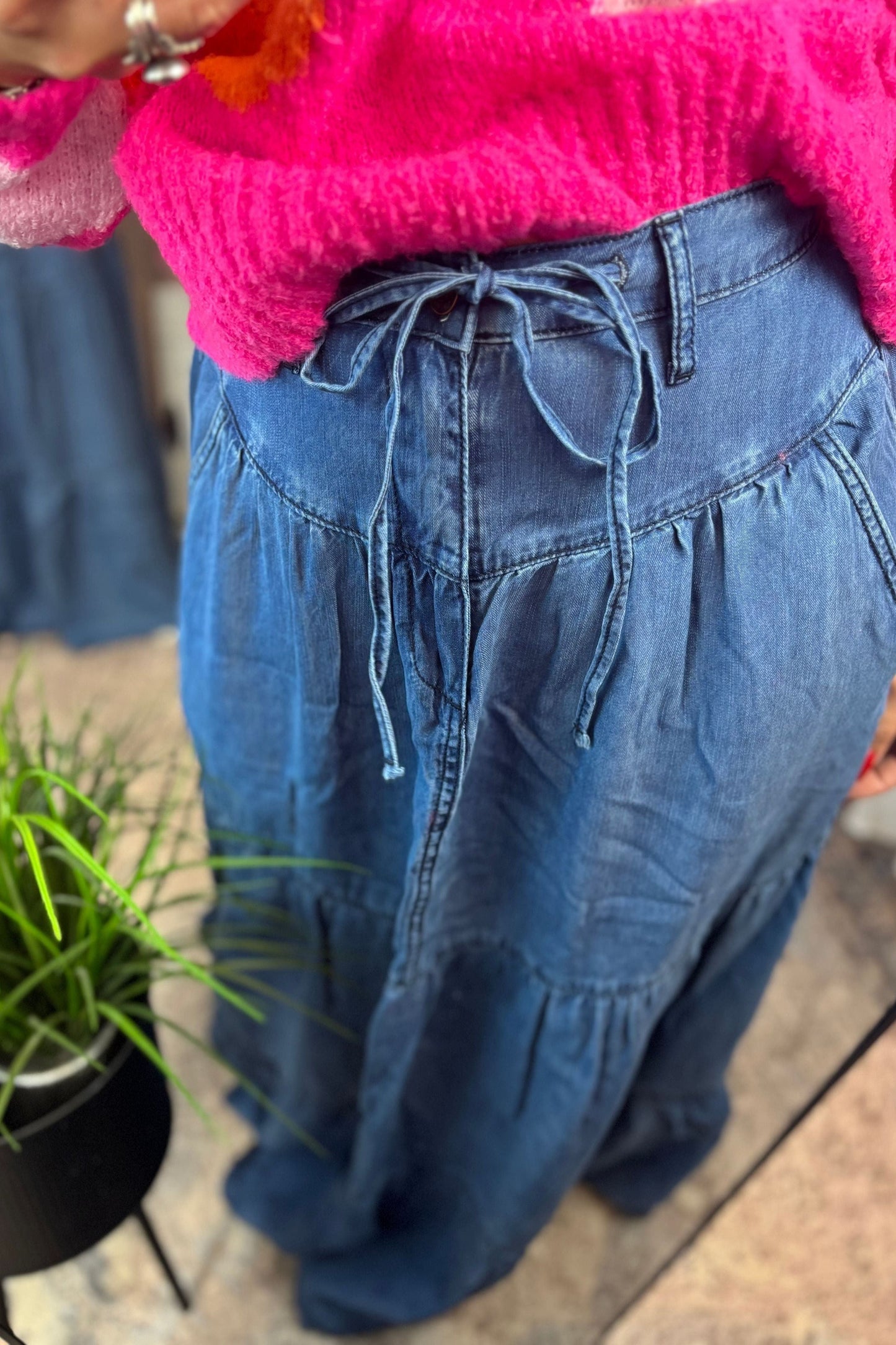 DENIM TENCEL SKIRT