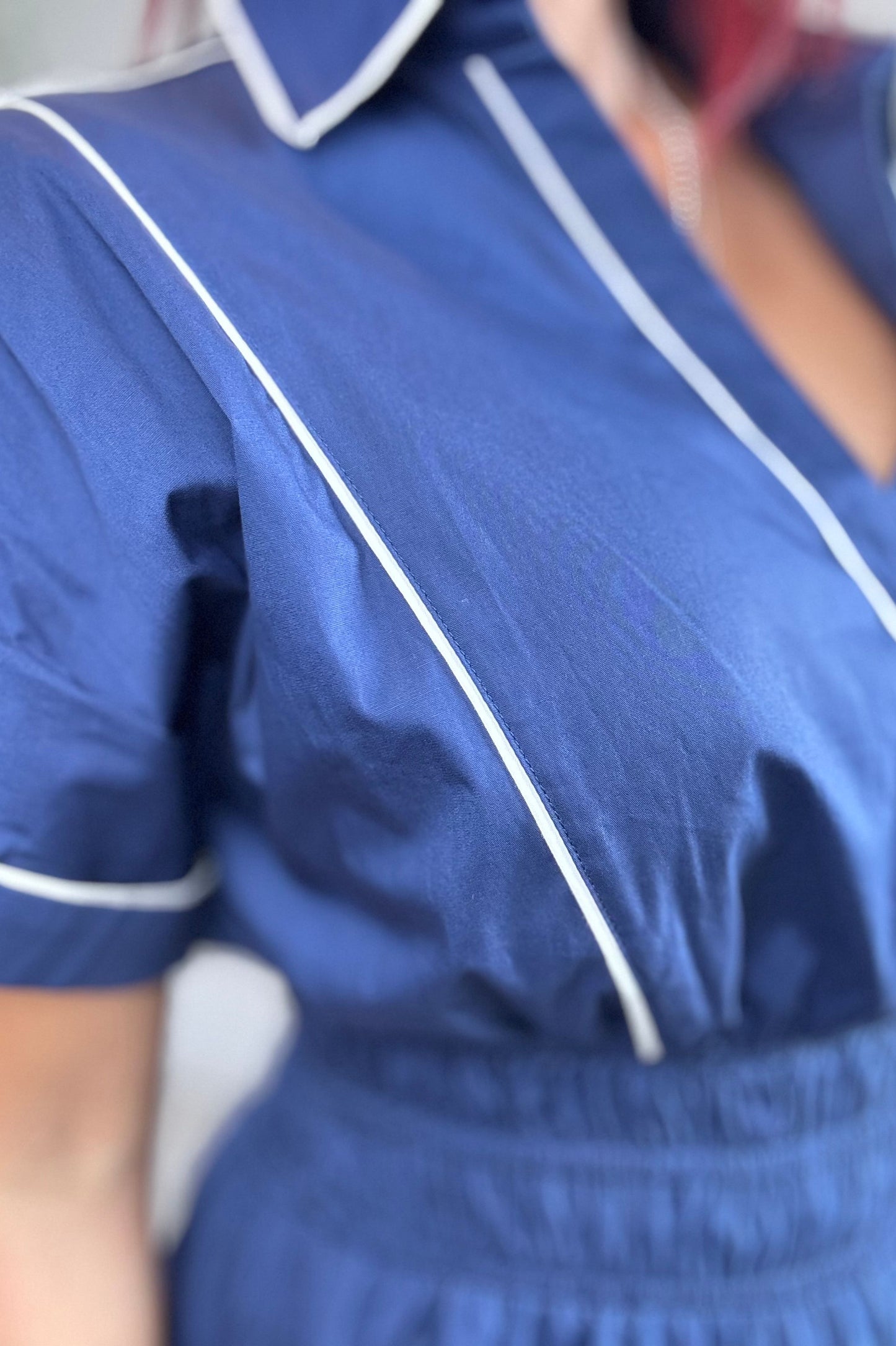 Piping Detail Tiered Layered Midi Dress