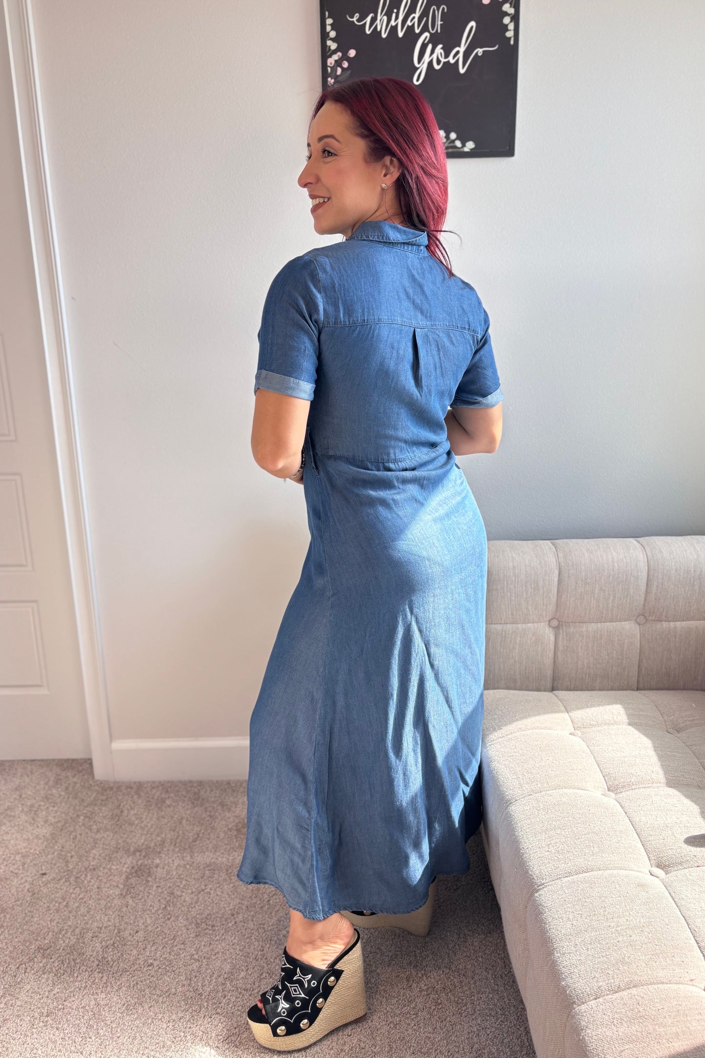 INTENTIONS CHAMBRAY MIDI DRESS