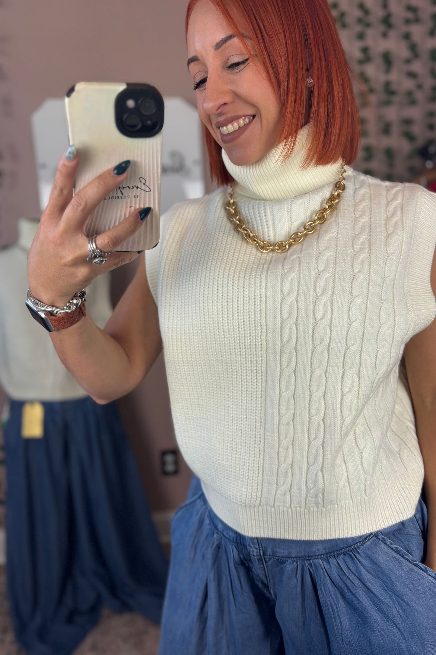 TOP DE PUNTO CON CUELLO ALTO