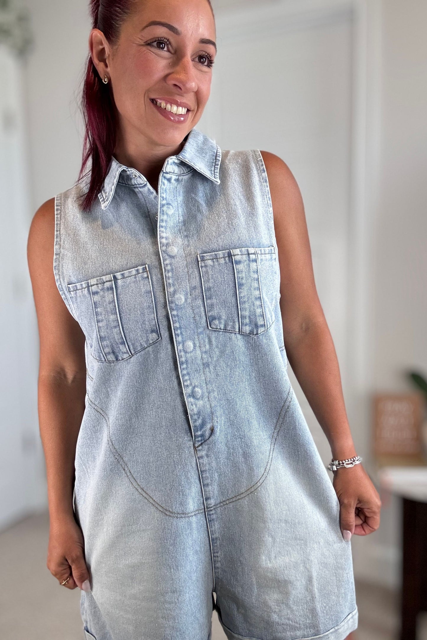 Denim Casual Romper
