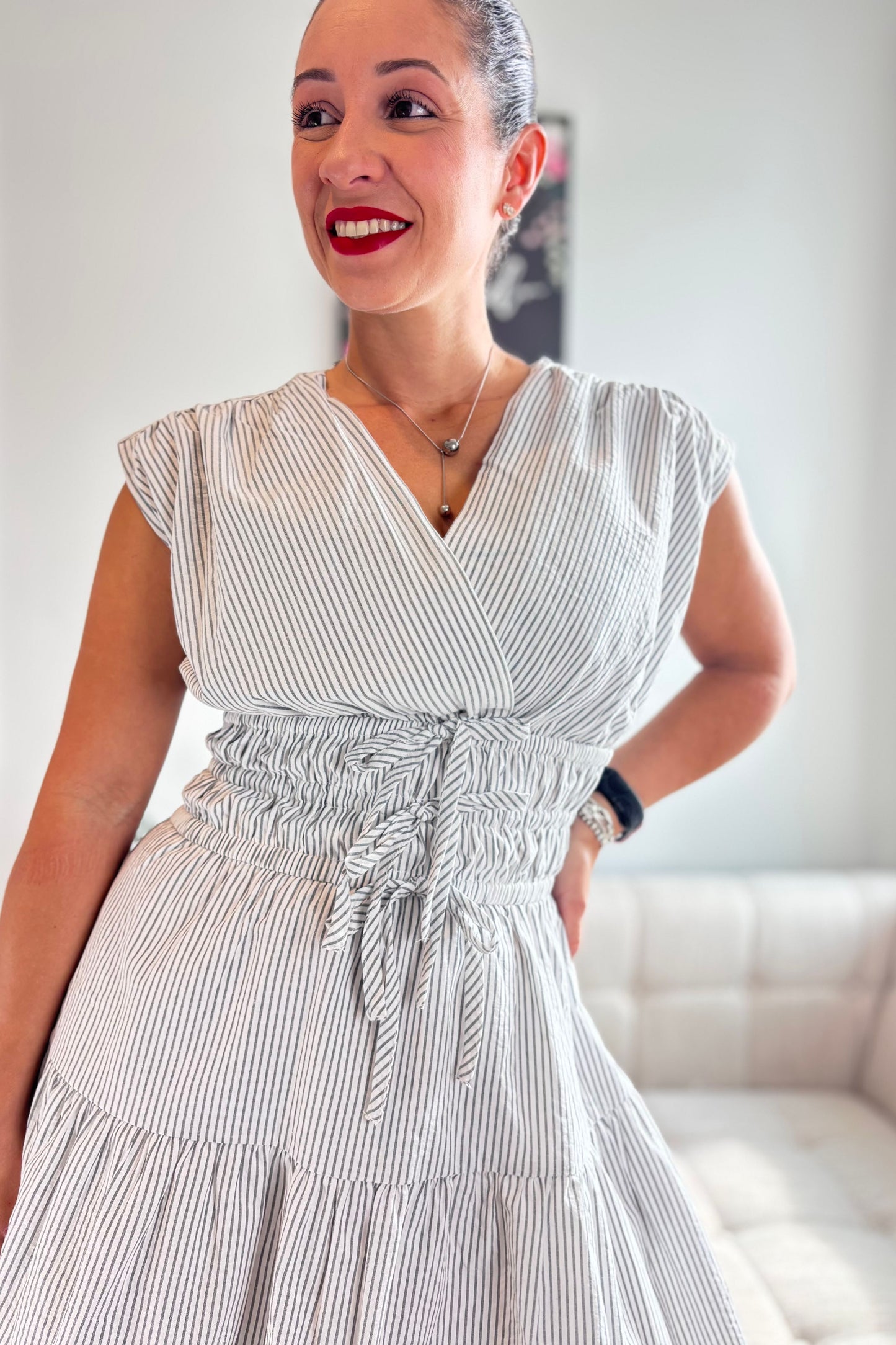 SERENE STRIPES MINI DRESS