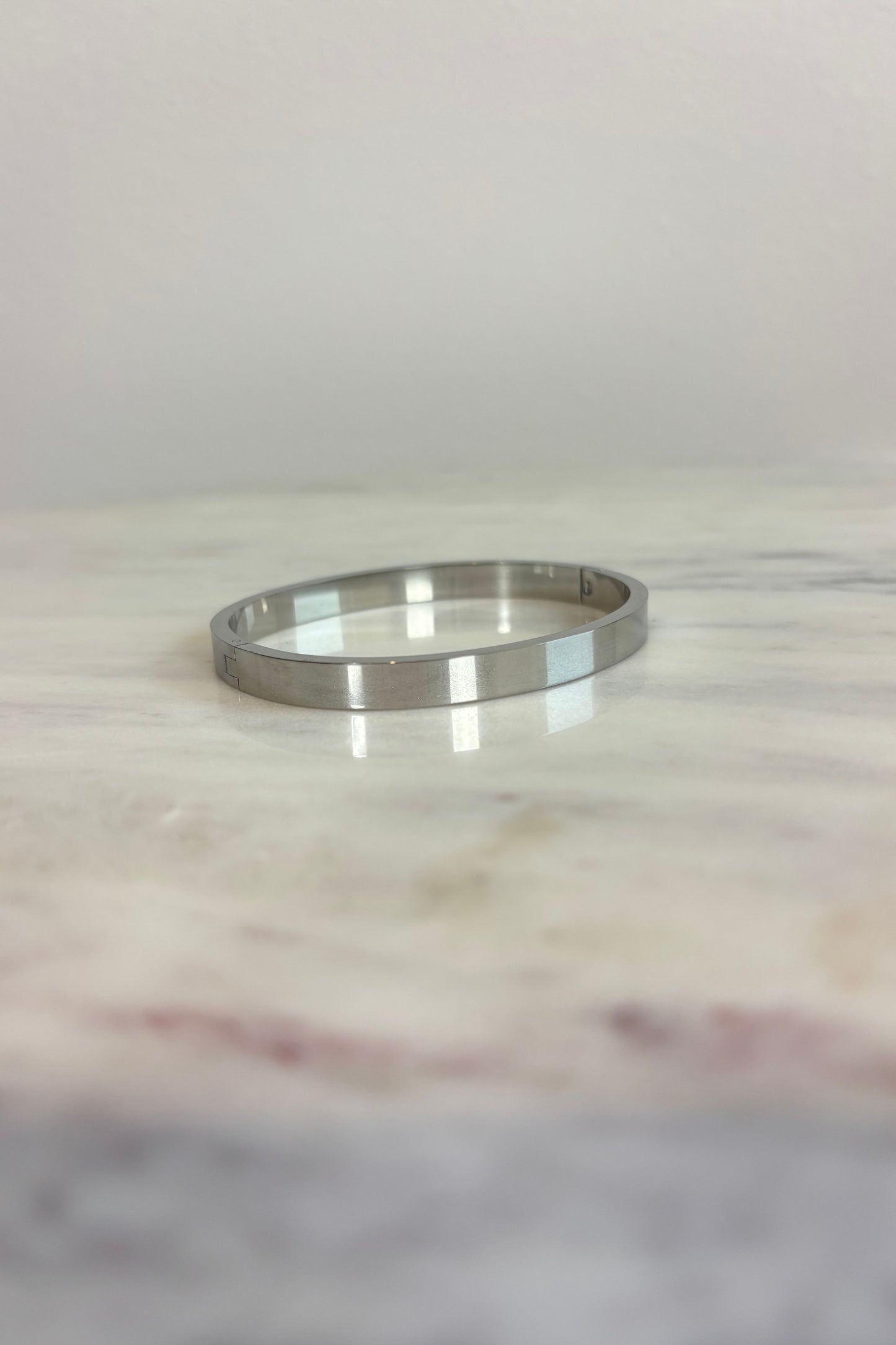 6MM STAINLESS STEEL PLAIN OPEN BANGLE BRACELET