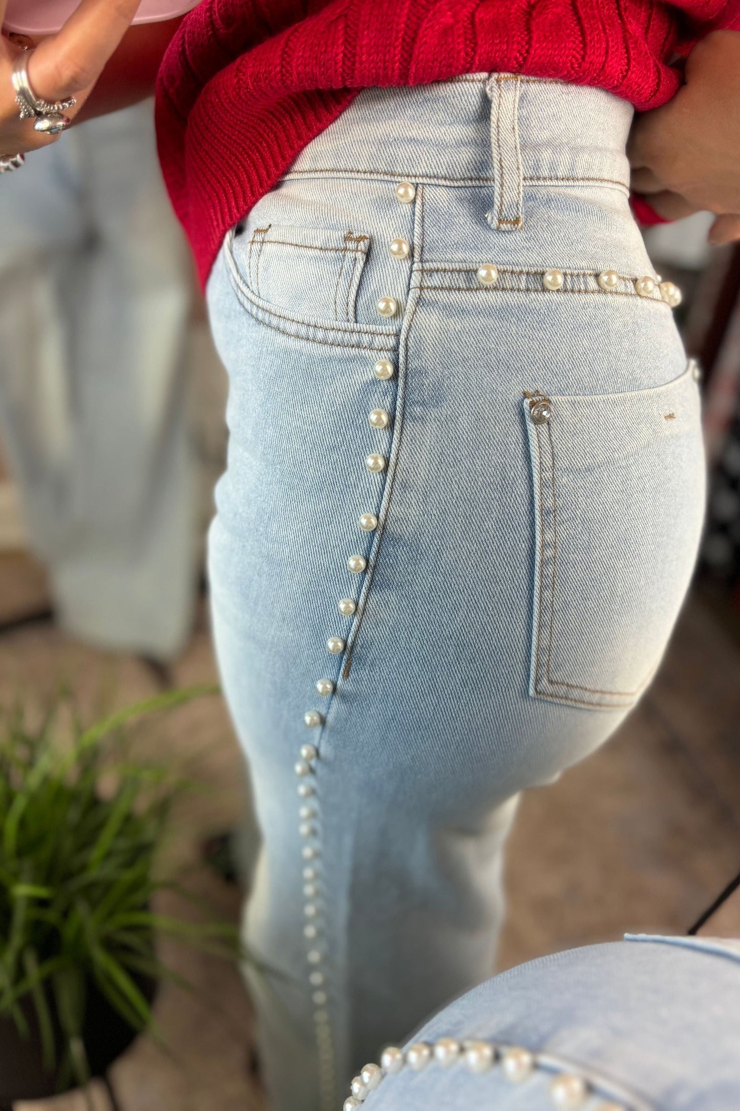 JEANS PERFECTOS CON PERLAS