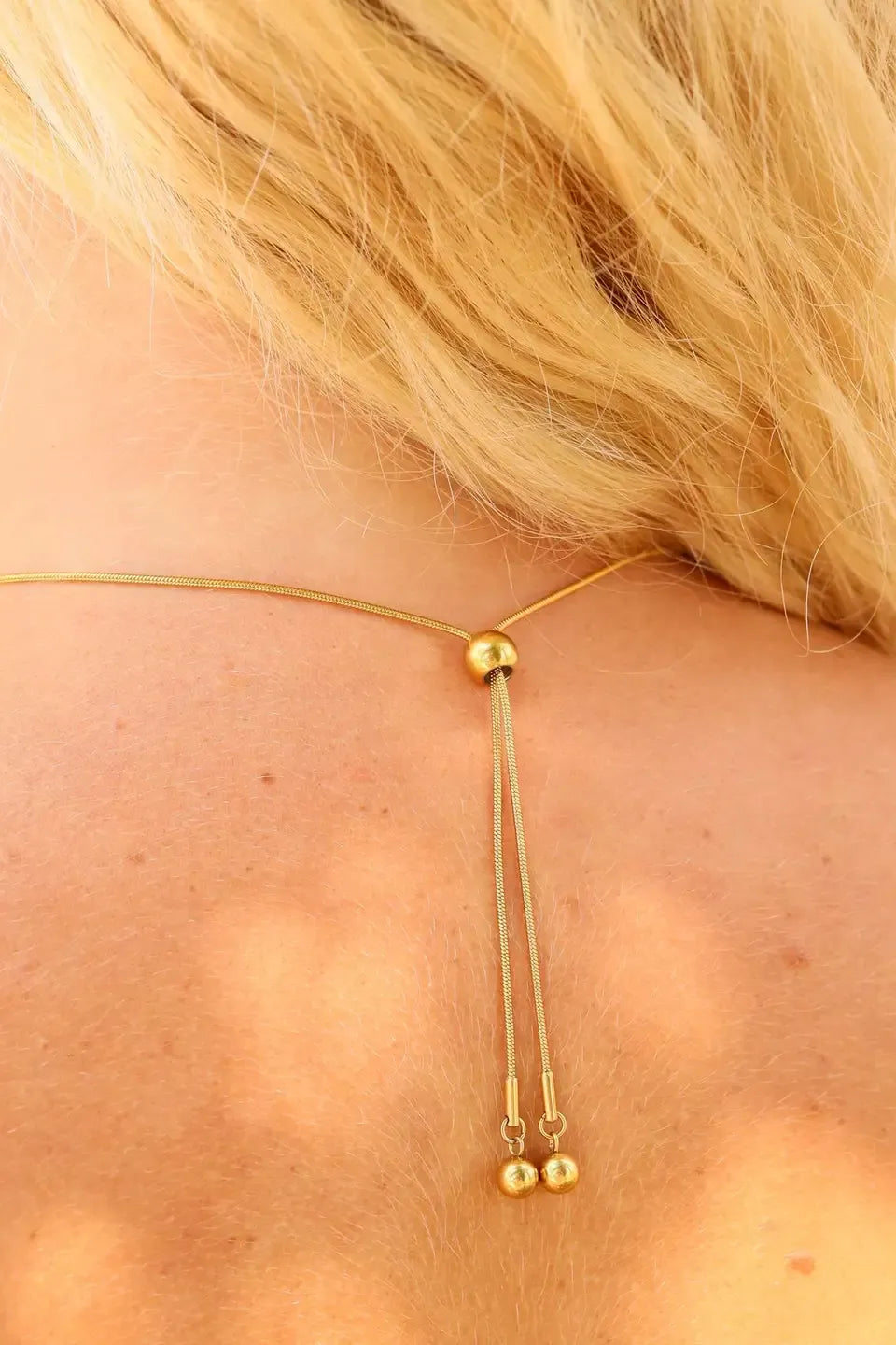 STAINLESS STEEL ADJUSTABLE BALL 18K GOLD PVD