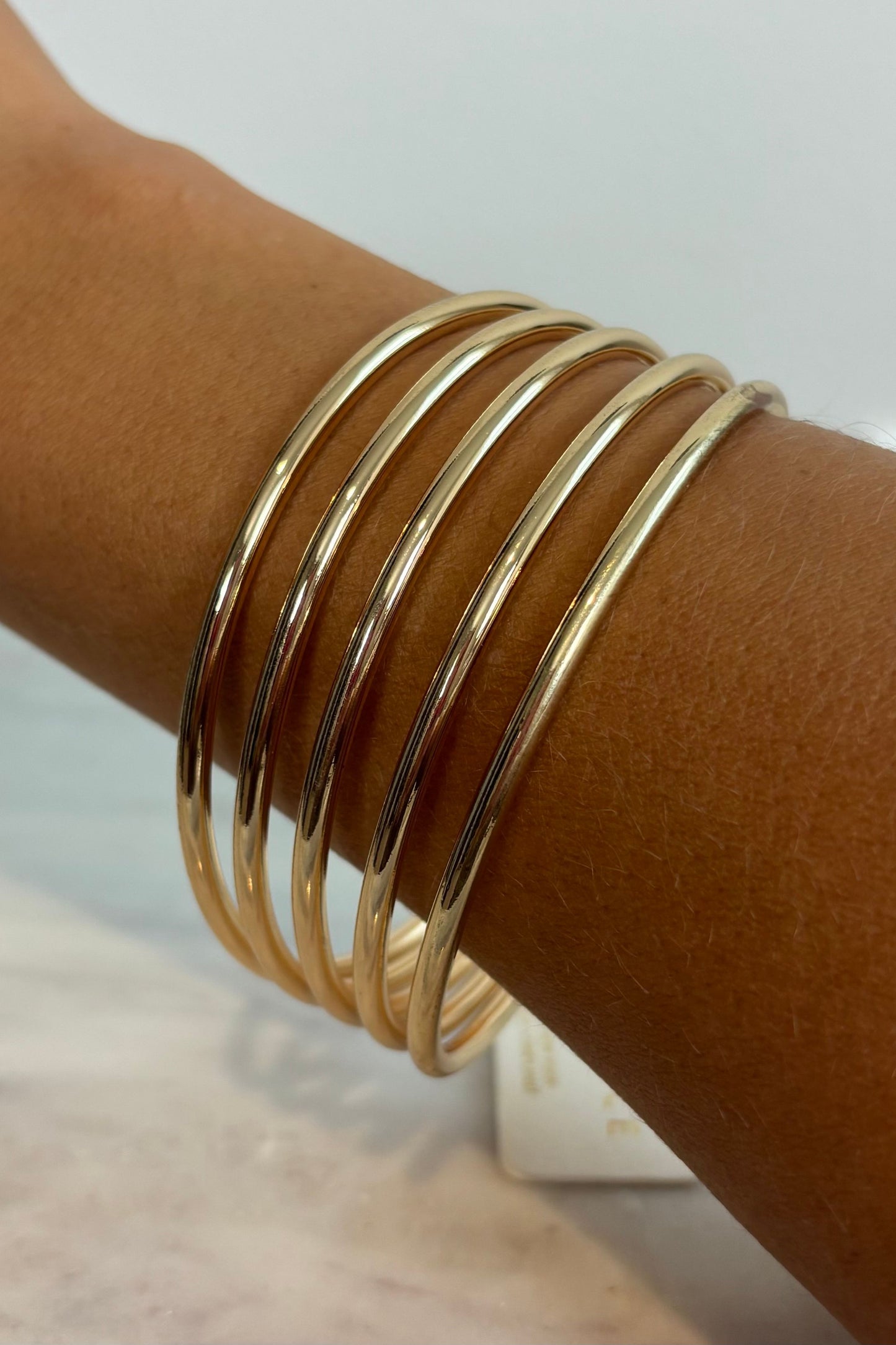 5 LAYER METAL BANGLE BRACELET-SILVER AND GOLD
