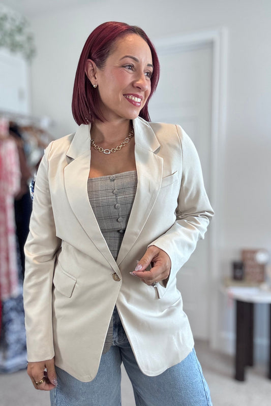Blazer Clásico Long Sleeve Button Front