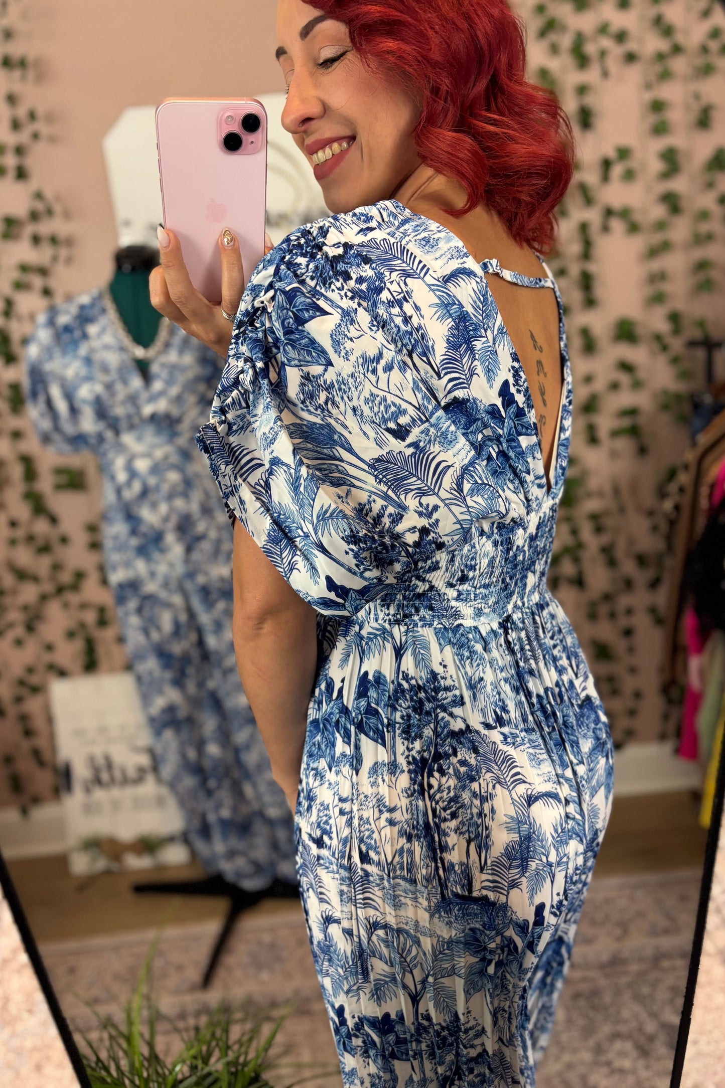 PLEATED V NECK JUMPSUIT