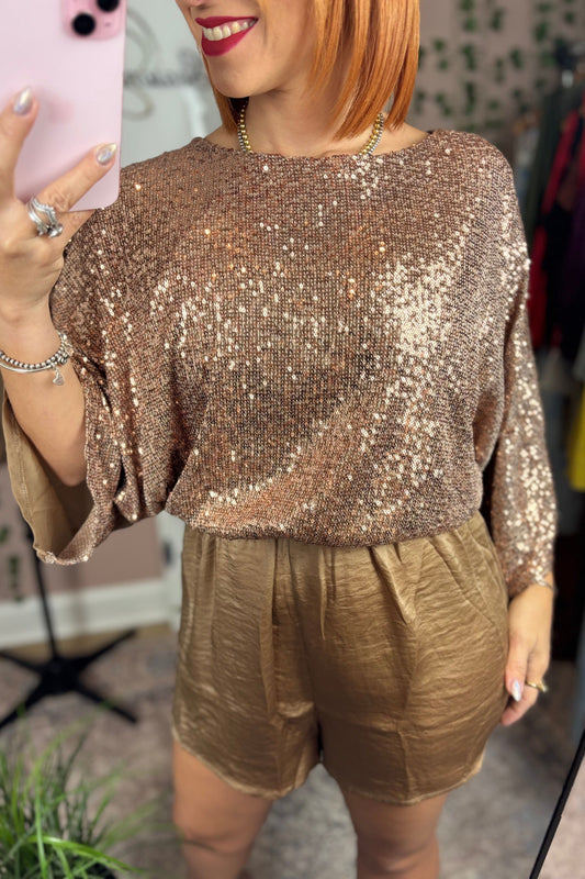 SEQUINS SATIN ROMPER