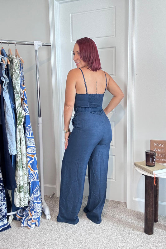 Jumpsuit Belted Braid Detail