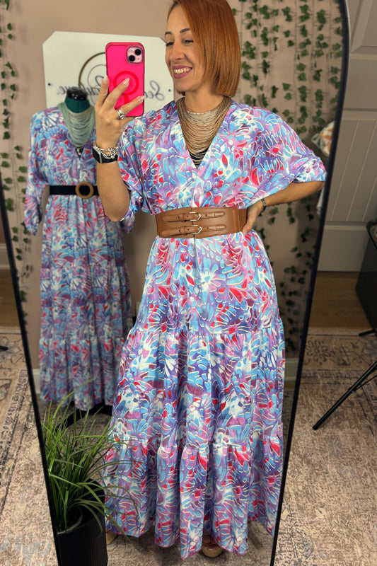 PURPLE PRINT MAXI DRESS