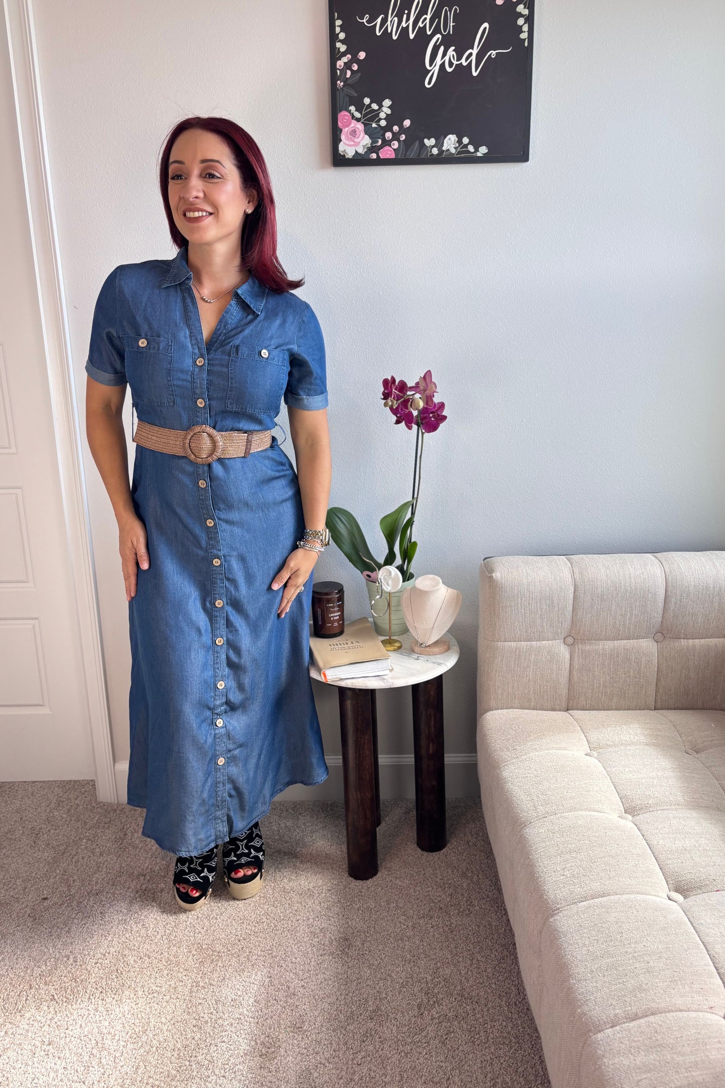 INTENTIONS CHAMBRAY MIDI DRESS