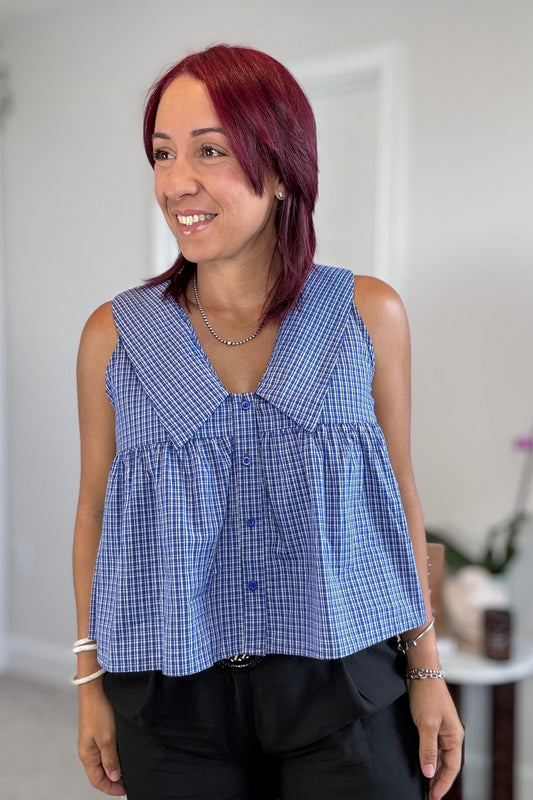 Tartan V-Neck Top