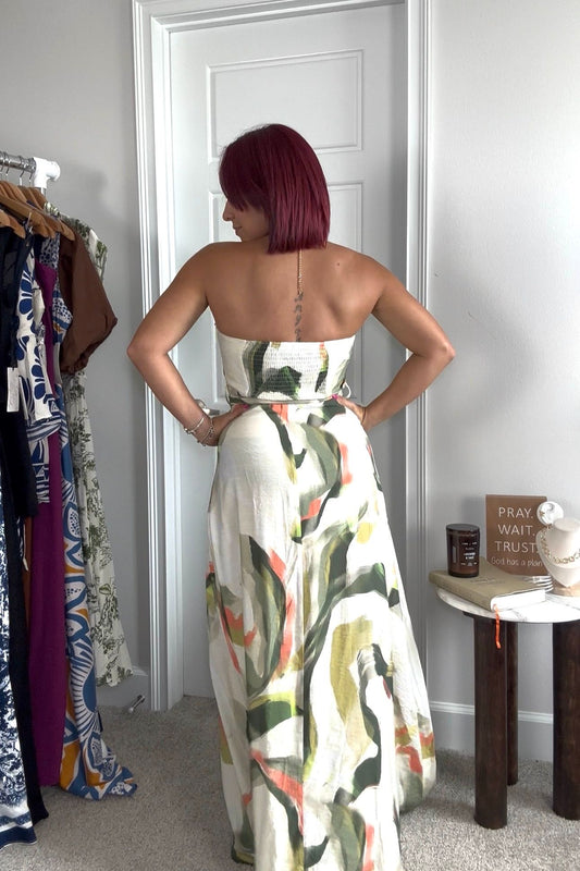 Halter Olive Maxi Dress