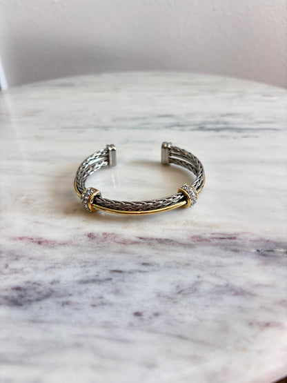 AMPARO LAYERED WHEAT CHAIN BANGLE BRACELET – ELEGANT