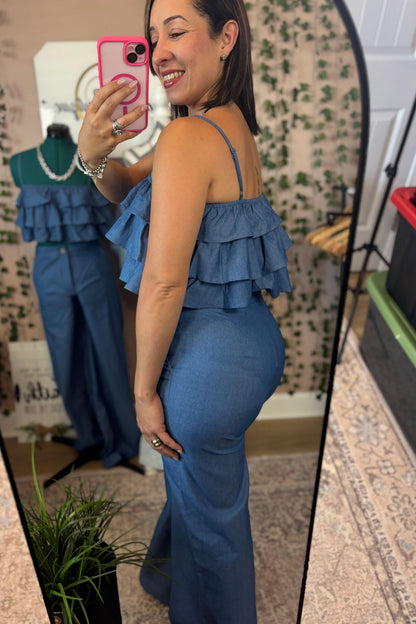 CONJUNTO DE TOP Y PANTALÓN VAQUEROS
