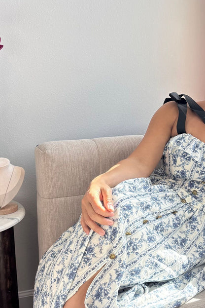 WHISPERED PROMISE MIDI DRESS-FLOWER PRINT