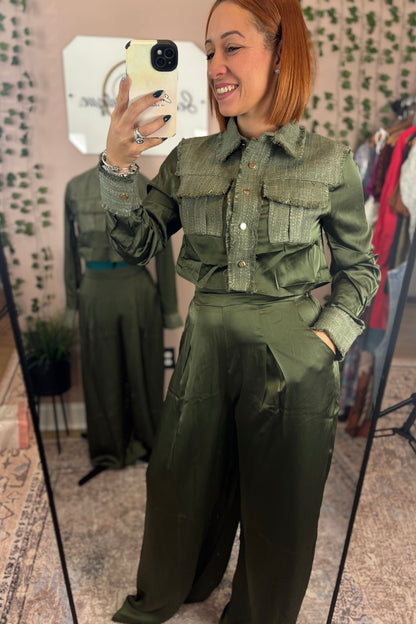 OLIVE  TOP AND PANT SET