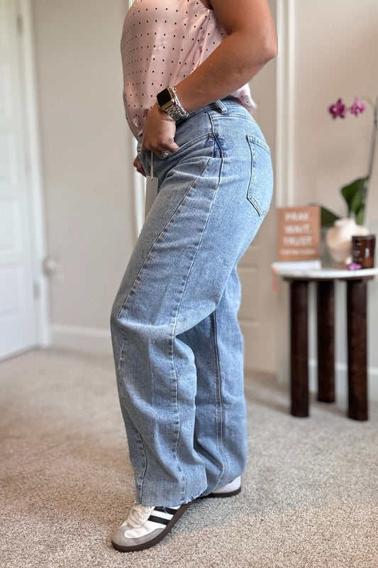 High Waisted Barrel Jeans