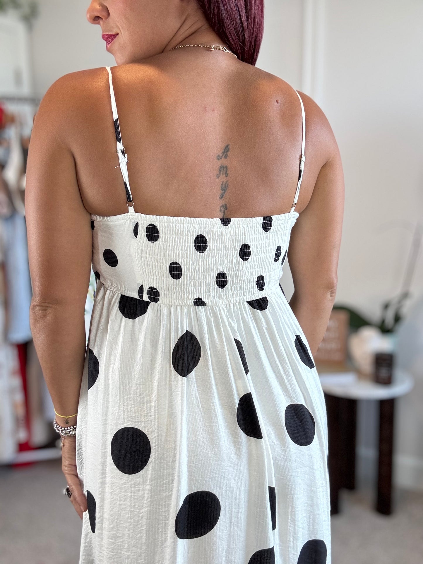 Polka dot midi dress