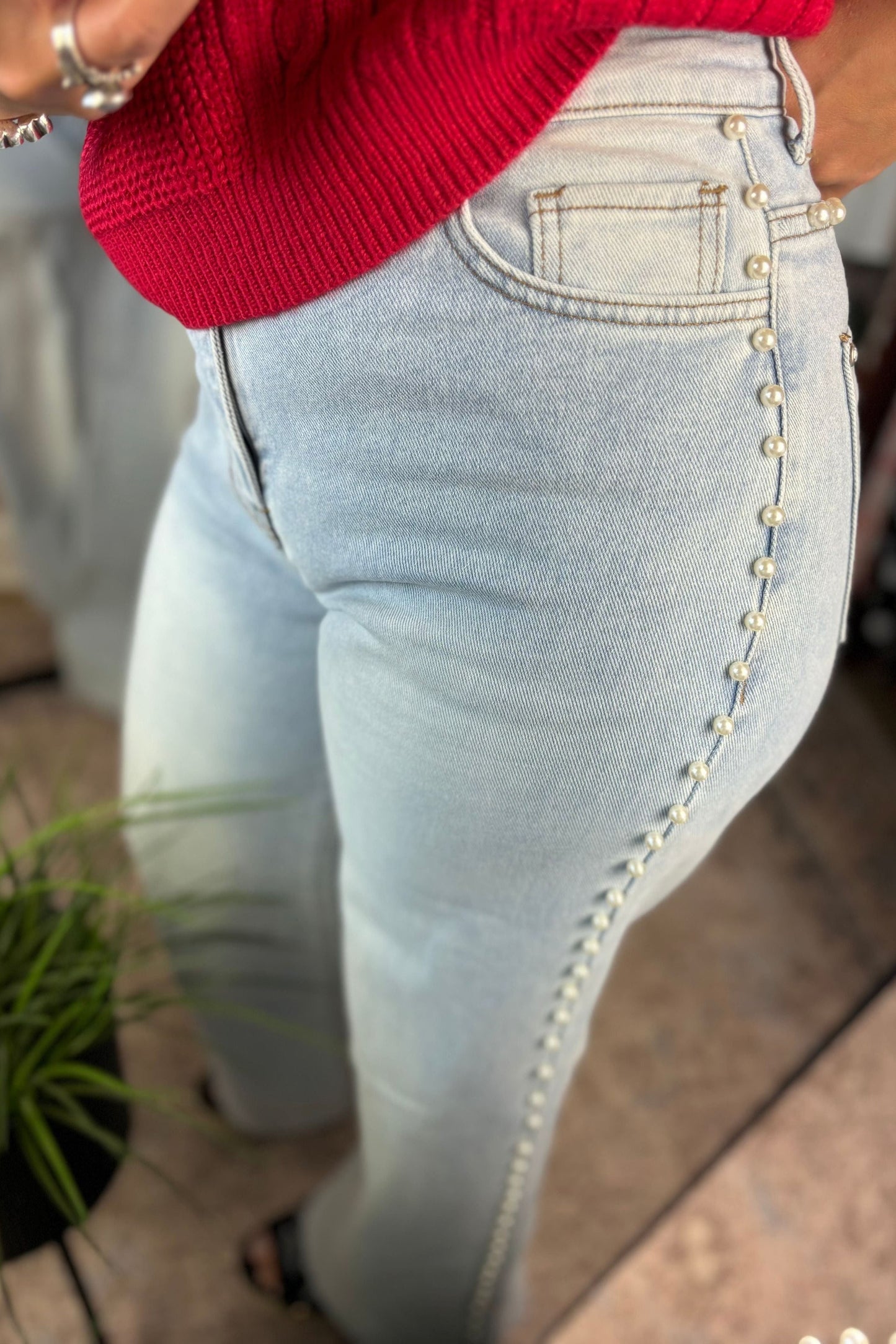 JEANS PERFECTOS CON PERLAS