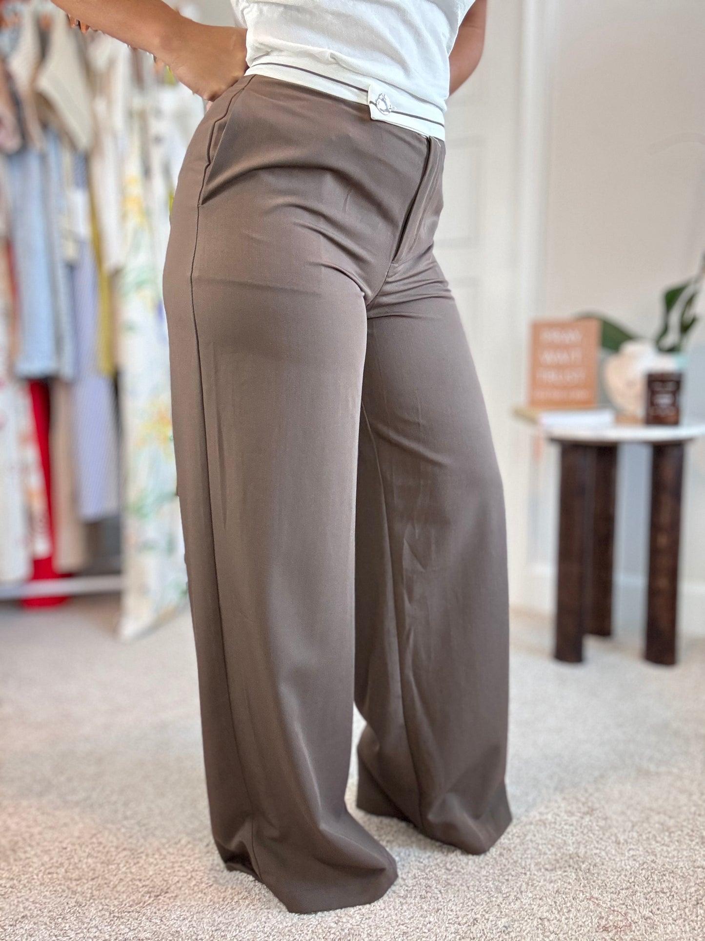 Contrast trousers pant