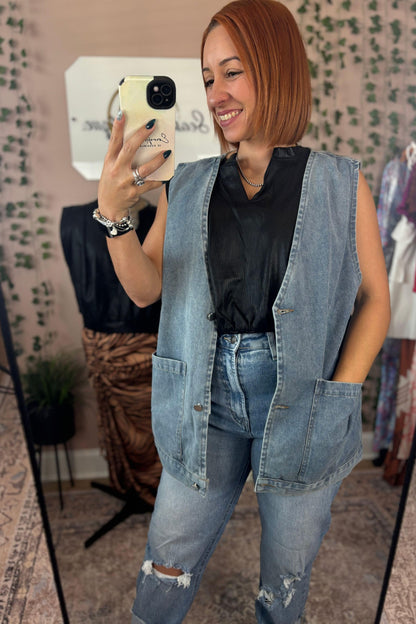 OVERSIZED DENIM VEST