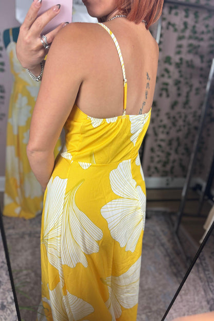 YELLOW FLOWER MAXI DRESS