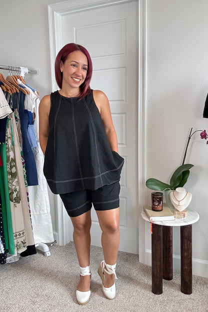 Sleeveless A-Line Top & Short Set