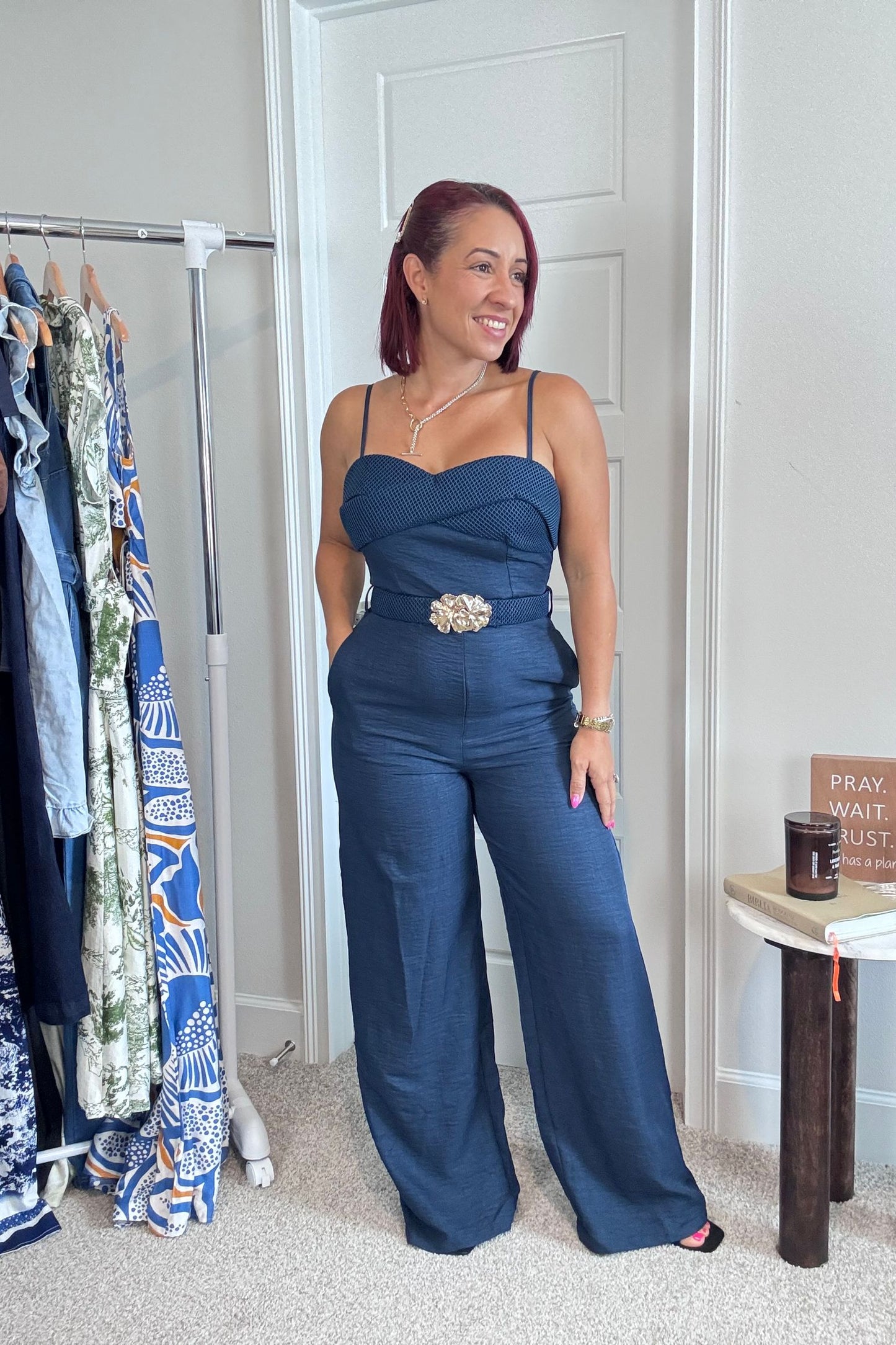Jumpsuit Belted Braid Detail